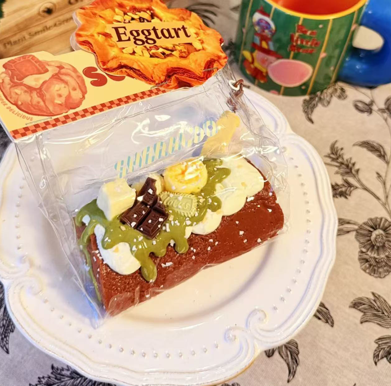 Mocha Chocolate Cream Swiss Roll Squishy